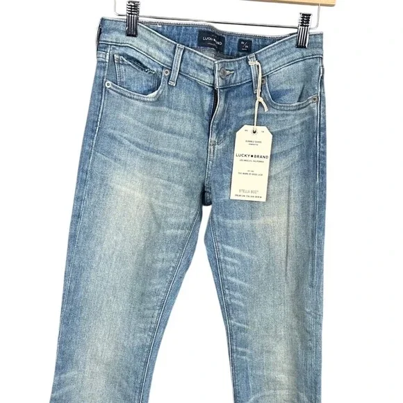 Lucky Brand Stella Boot Low Rise Italian Denim Jeans Waterstop Blue 00/24 Ankle - Picture 1 of 11